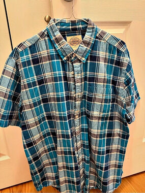 St. John's Bay Classic Fit Men's Plaid Cotton Shirt Size XL